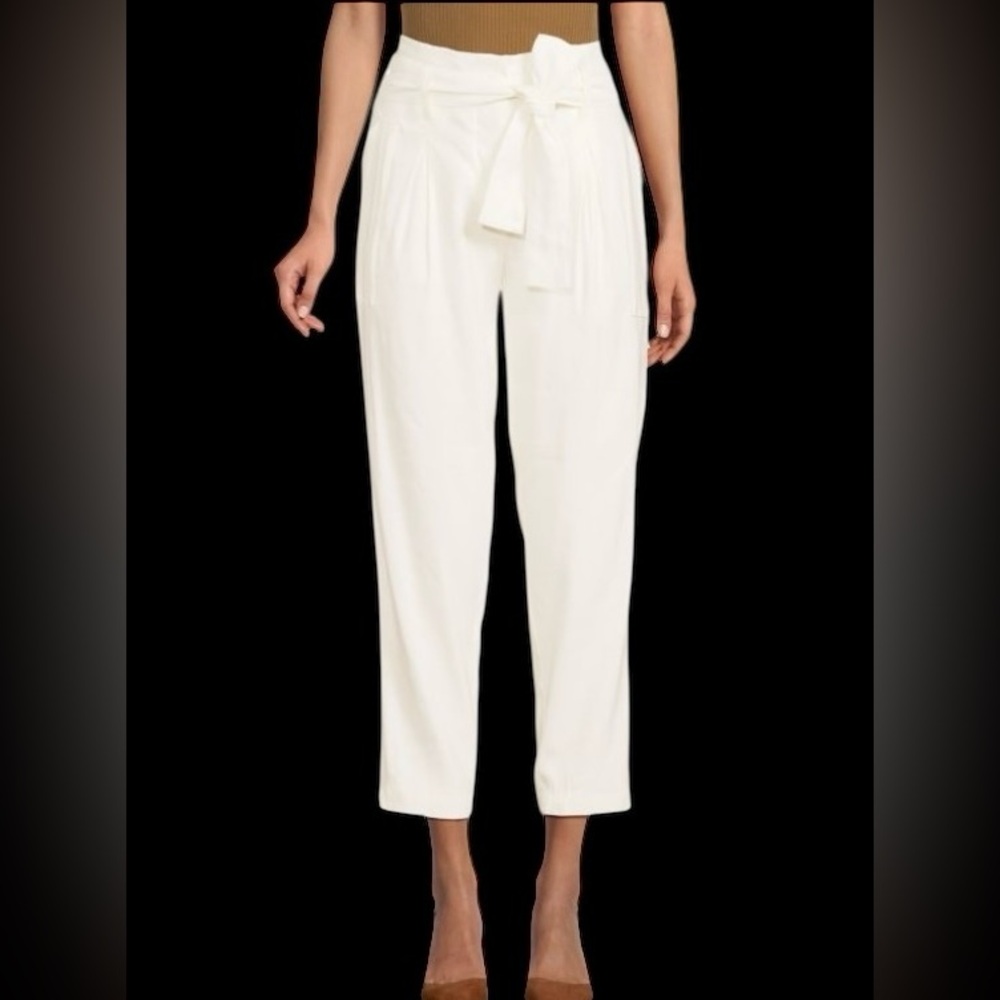 Calvin Klein | Saks High Rise Cropped Pants Belted Stretch Pants NWT size XL